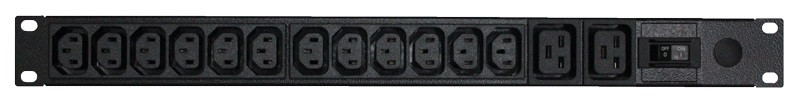 Power Strip 12+2 Outlets | IEC C13+C19 | 19in 1RU Horizontal Rack Mounted image