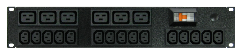Power Strip 15+6 Outlets | IEC C13+C19 | 19in 2RU Horizontal Rack Mounted image