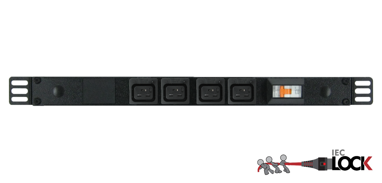 Power Strip 4 Outlets | IEC-Lock C19 | 0.5m Vertical Rack Mounted image