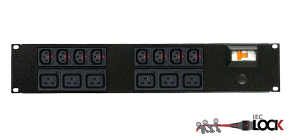 Power Strip 8+6 Outlets | IEC-Lock C13+C19 | 19in 2RU Horizontal Rack Mounted