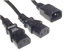 C14 to 2x C13, Black image