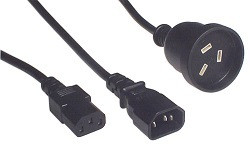 C14 to C13 + 3 pin, Black image