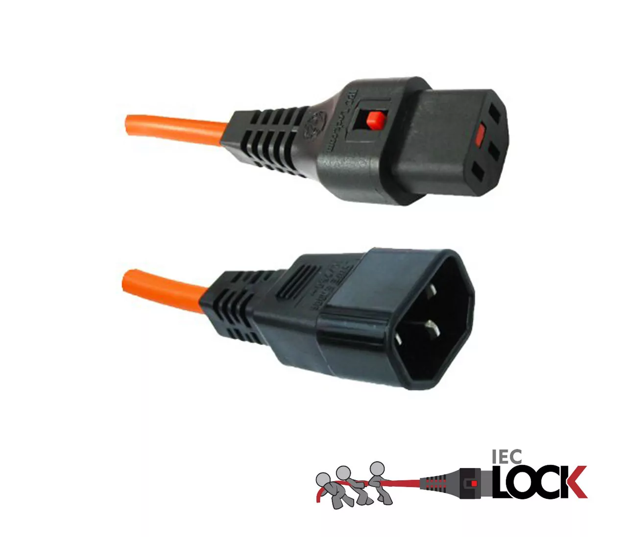 C14 to C13-Lock, Orange image