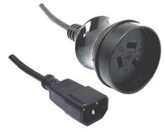 C14 to 3 pin, Black image