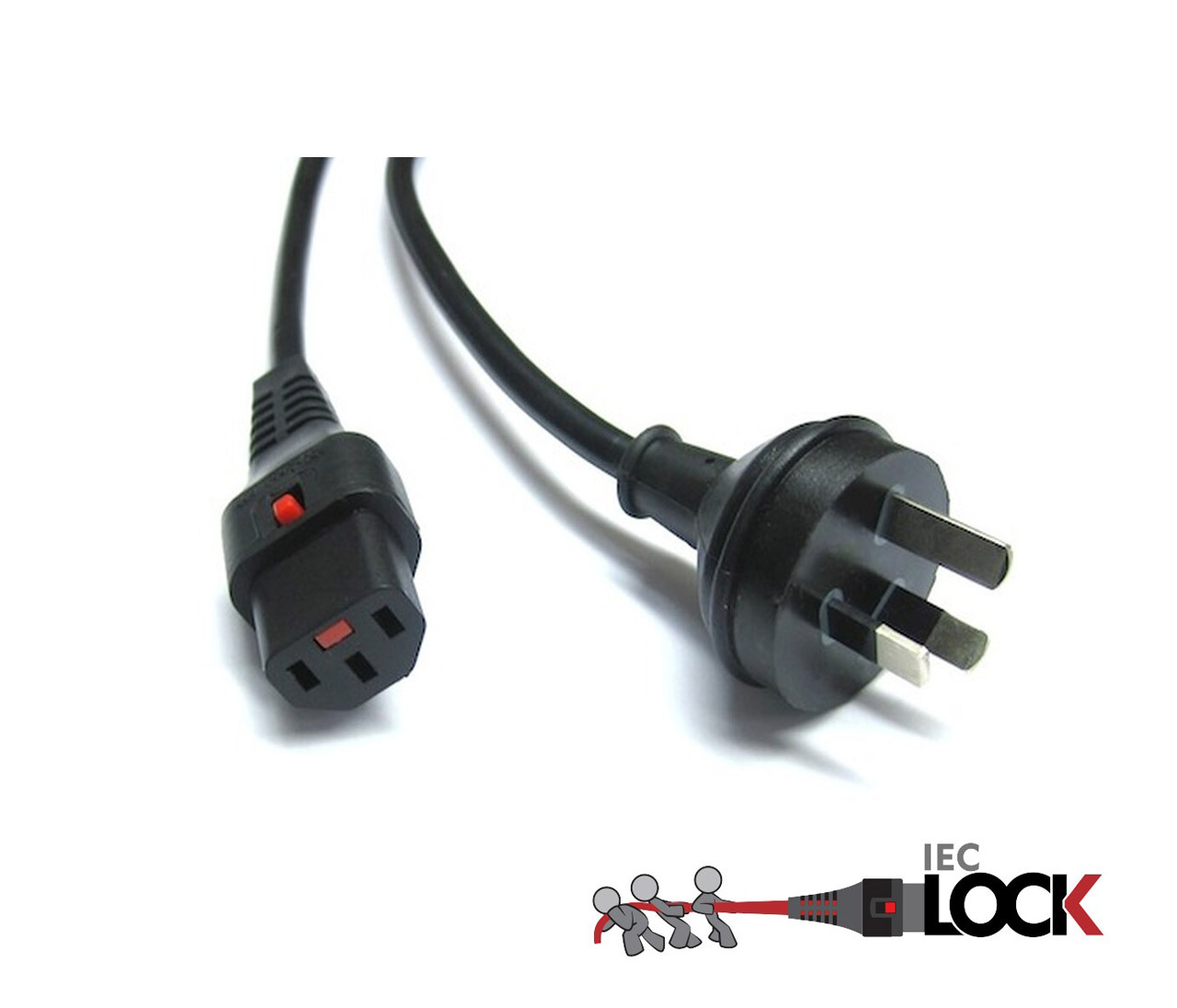 3 pin to C13-Lock, Black image
