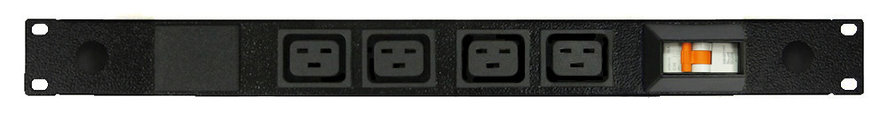 Power Strip 4 Outlets | IEC C19 | 19in 1RU Horizontal Rack Mounted image