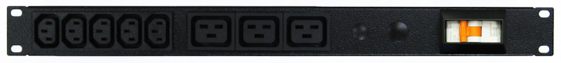 Power Strip 5+3 Outlets | IEC C13+C19 | 19in 1RU Horizontal Rack Mounted image