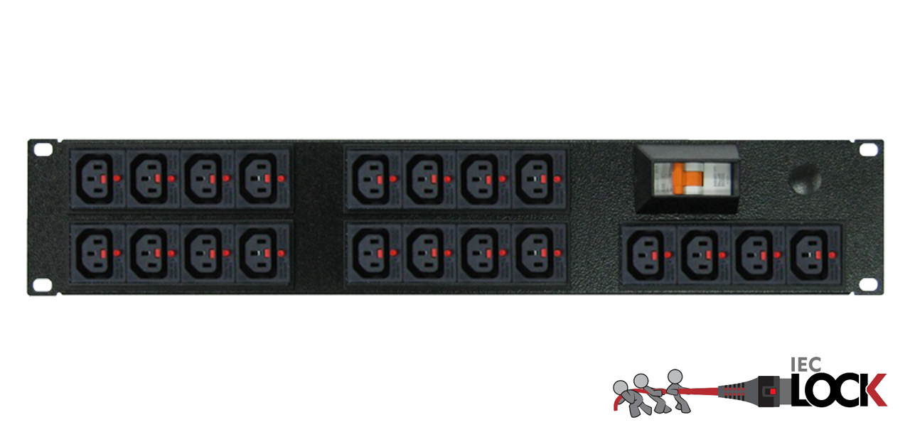 Power Strip 20 Outlets | IEC-Lock C13 | 19in 2RU Horizontal Rack Mounted image