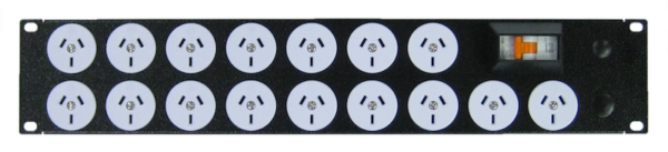 Power Strip 16 Outlets | 3pin | 19in 2RU Horizontal Rack Mounted