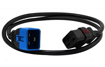 Dual Locking C20 IEC to C19 IEC Black 1.5mm2 Power Cord image