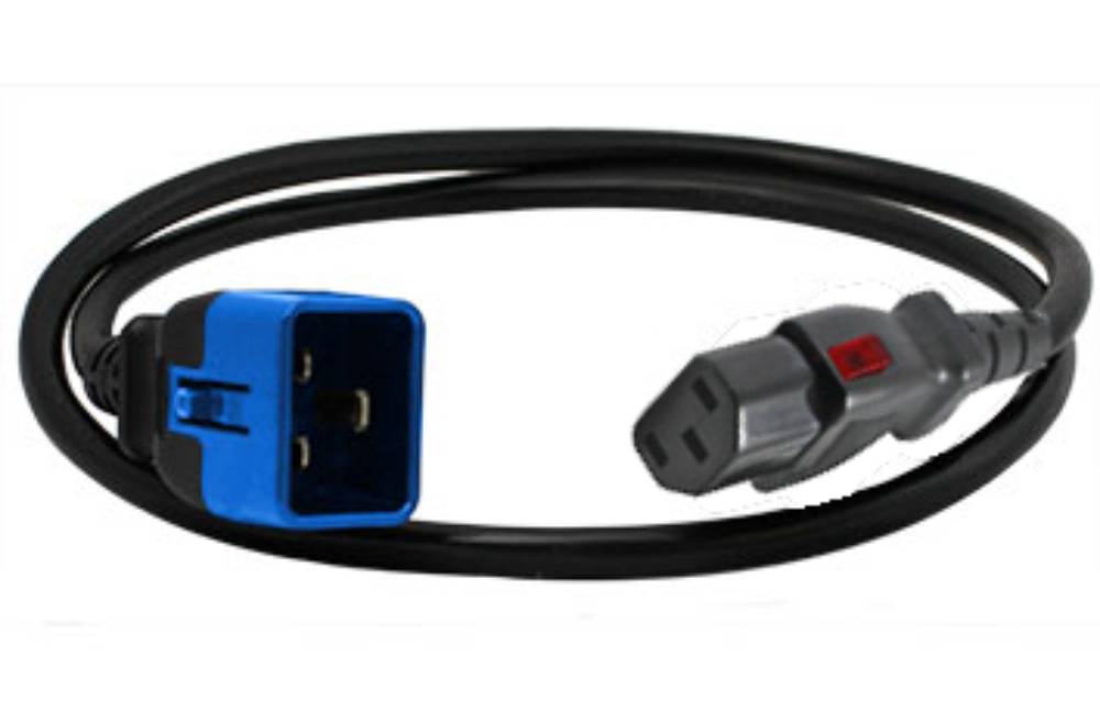 Dual Locking C20-C13 Black Power Cord image