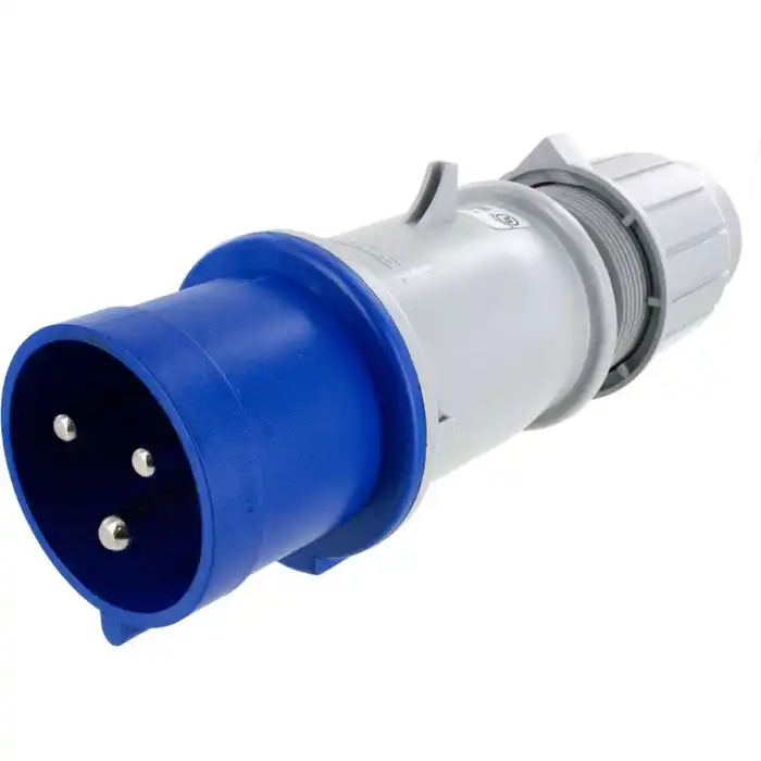 32A 3 pin IEC309 CEE IP44 Plug – Blue image