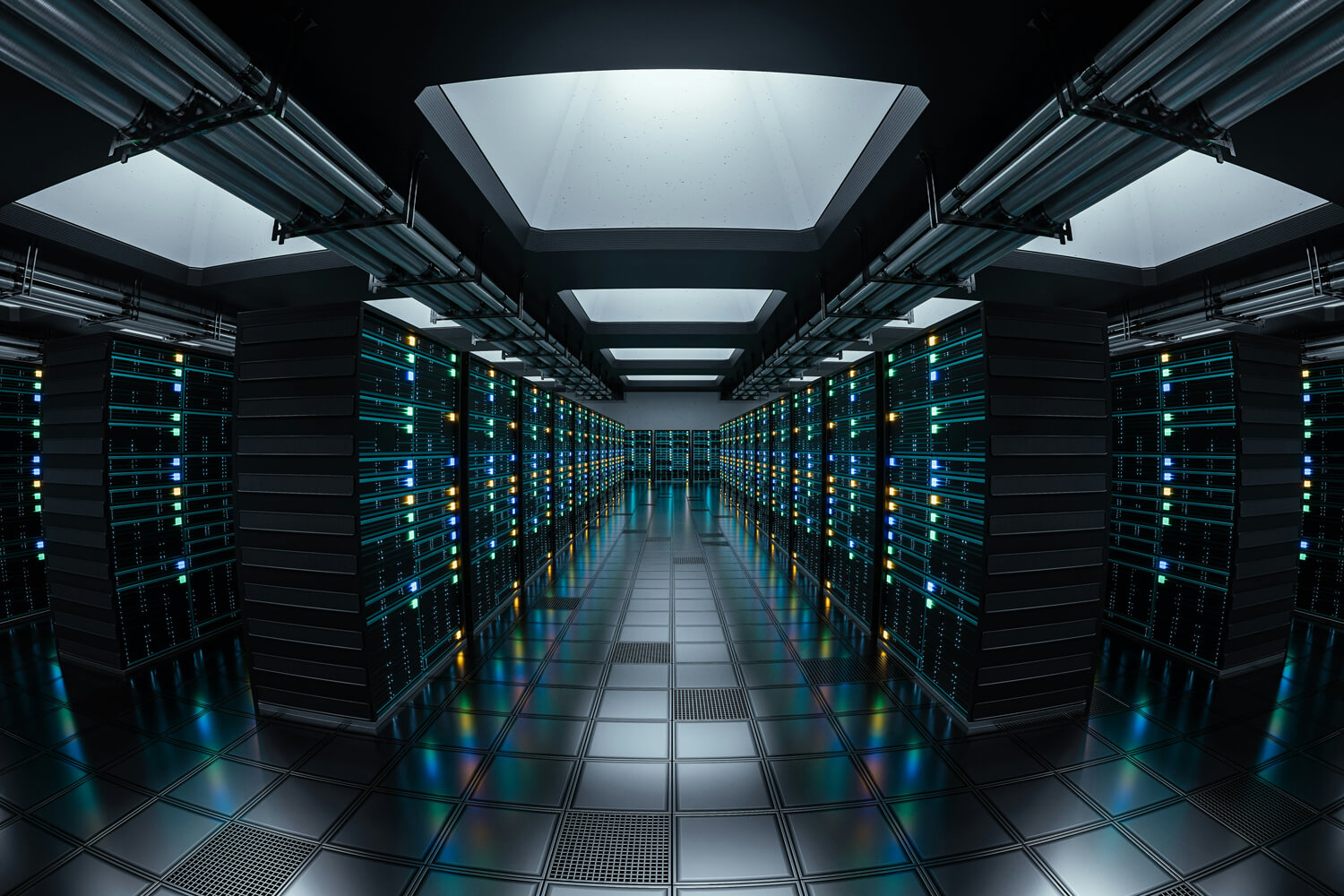 Data Centre Cabinets showing ups racks
