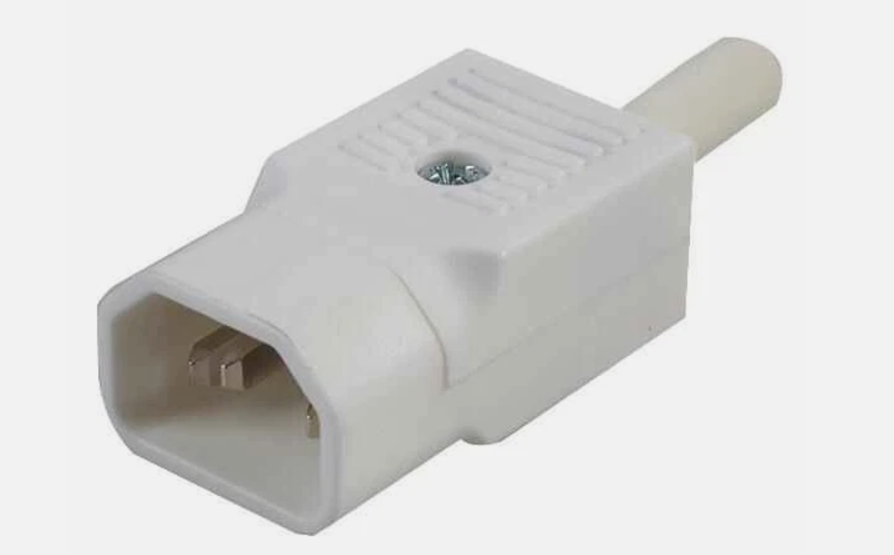 10A C14 IEC plug White – European image
