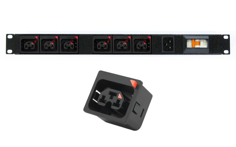 Power Strip 6 Outlets | IEC-Lock CX (C13 & C19) | 19in 1RU Horizontal Rack Mounted image