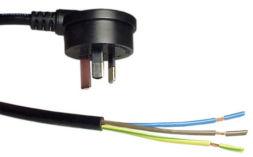 3 pin Right Angle on Black cable Power Cord