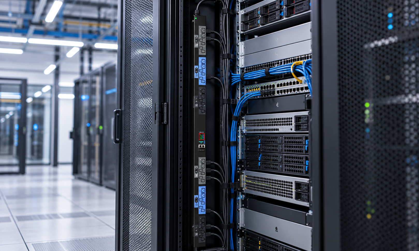 Intelligent PDU in server cabinet