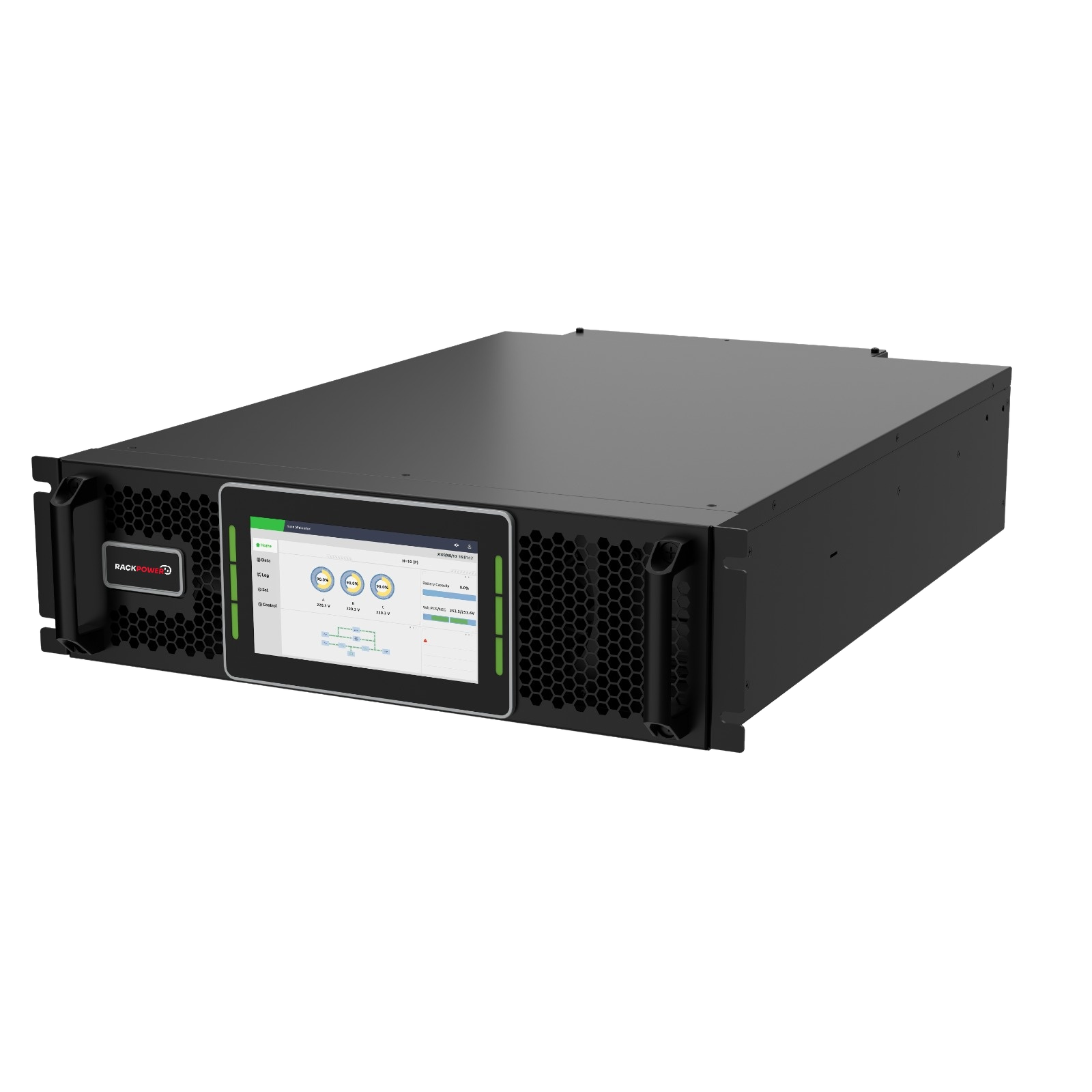 30kVA/30kW 3-Phase Online Double Conversion Rack UPS, Long-Run (External Batteries)